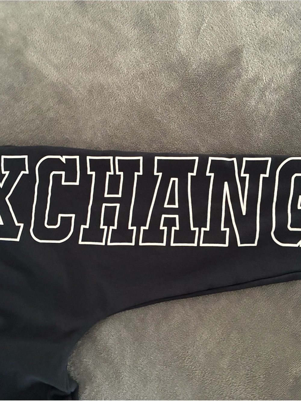 Armani Exchange Black Crewneck Sweatshirt with White Sleeve Logos Size L or Xl - Picture 2 of 6